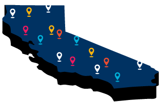graphics of newsrooms around state of California